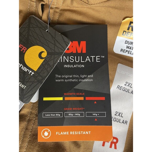 Carhartt MSRP $200 Men's size 2XL Fire-Resistant Quick Duck Insulated Zip Vest - Picture 7 of 7